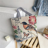 Wenkouban  Fashion Folding Women Big Size Handbag Tote Ladies Casual Flower Printing Canvas Graffiti Shoulder Bag Beach Bolsa Feminina