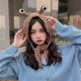 Christmas Gift Winter Skullies 2022 Women Frog Hat Crochet Knitted Hat Costume Beanie Hats Cap Women Gift Baby Anime Hat Photography Prop Party