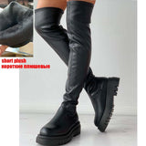 Wenkouban Brand New Female Platform Thigh High Boots Fashion Slim Chunky Heels Over The Knee Boots Women Party Shoes Woman