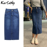 Back To School Denim Skirt Long Straight Skirts Womens Summer Blue Vintage Skirt Jeans Women Denim Long Skirts For Women Summer 2022