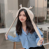 Christmas Gift Winter Skullies 2022 Women Frog Hat Crochet Knitted Hat Costume Beanie Hats Cap Women Gift Baby Anime Hat Photography Prop Party