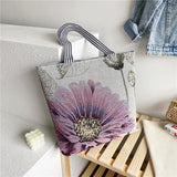 Wenkouban  Fashion Folding Women Big Size Handbag Tote Ladies Casual Flower Printing Canvas Graffiti Shoulder Bag Beach Bolsa Feminina