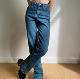 Wenkouban - Key And Lock Straight Jeans