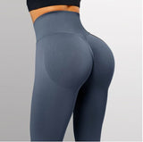 Wenkouban 2023 Seamless Knitted Fitness GYM Pants Women's High Waist And Hips Tight Peach Buttocks High Waist Nude Yoga Pants