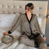 Wenkouban Silk Pajamas For Women Luxury Designer Casual Shorts Suits Ladies Pajamas Set V Neck Sexy Nightwear Sleepwear Home Clothes